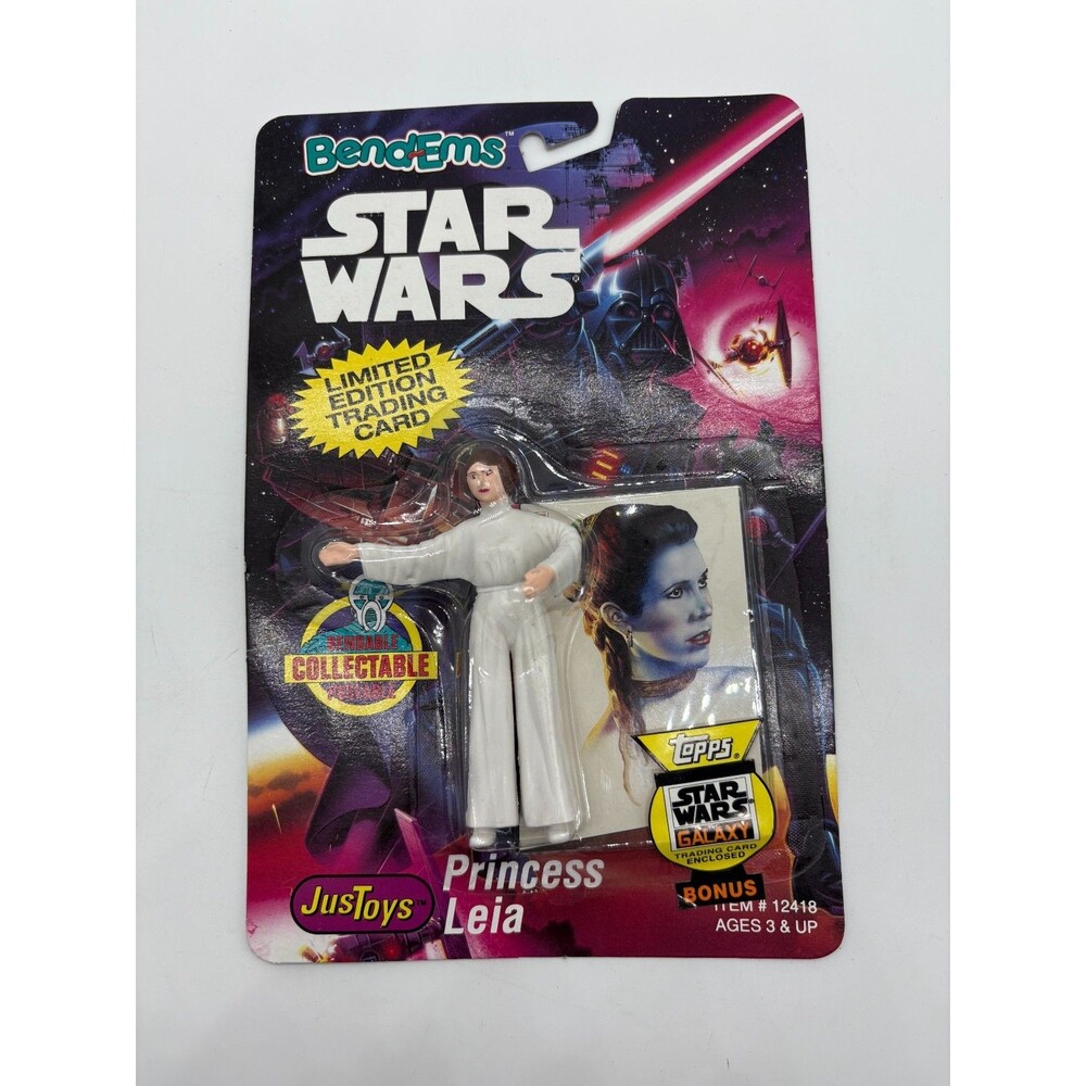 Star Wars 1993 Bend-Ems Princess Leia Action Figure With Topps Trading Card